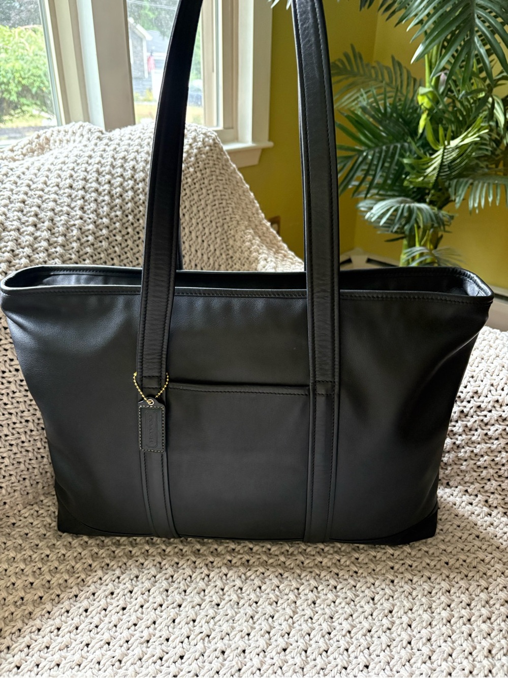 Vintage Coach 9400 Shopping Business Tote Black Leather – XL Work Laptop Bag